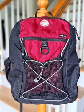 L.L.Bean Red & Black Backpack Daypack